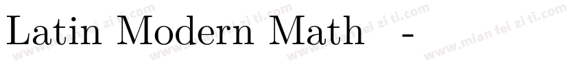 Latin Modern Math 字体字体转换